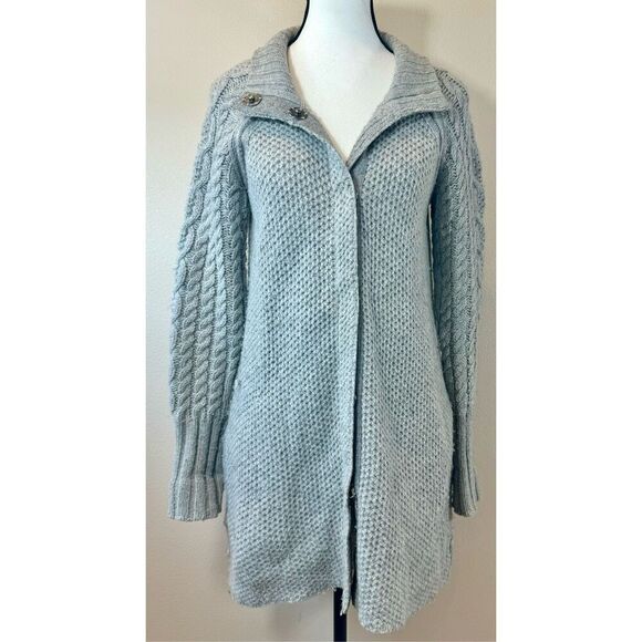 Cynthia Rowley Alpaca Wool Blend Cable Knit Button Up Cardigan Women's Medium - Picture 1 of 10